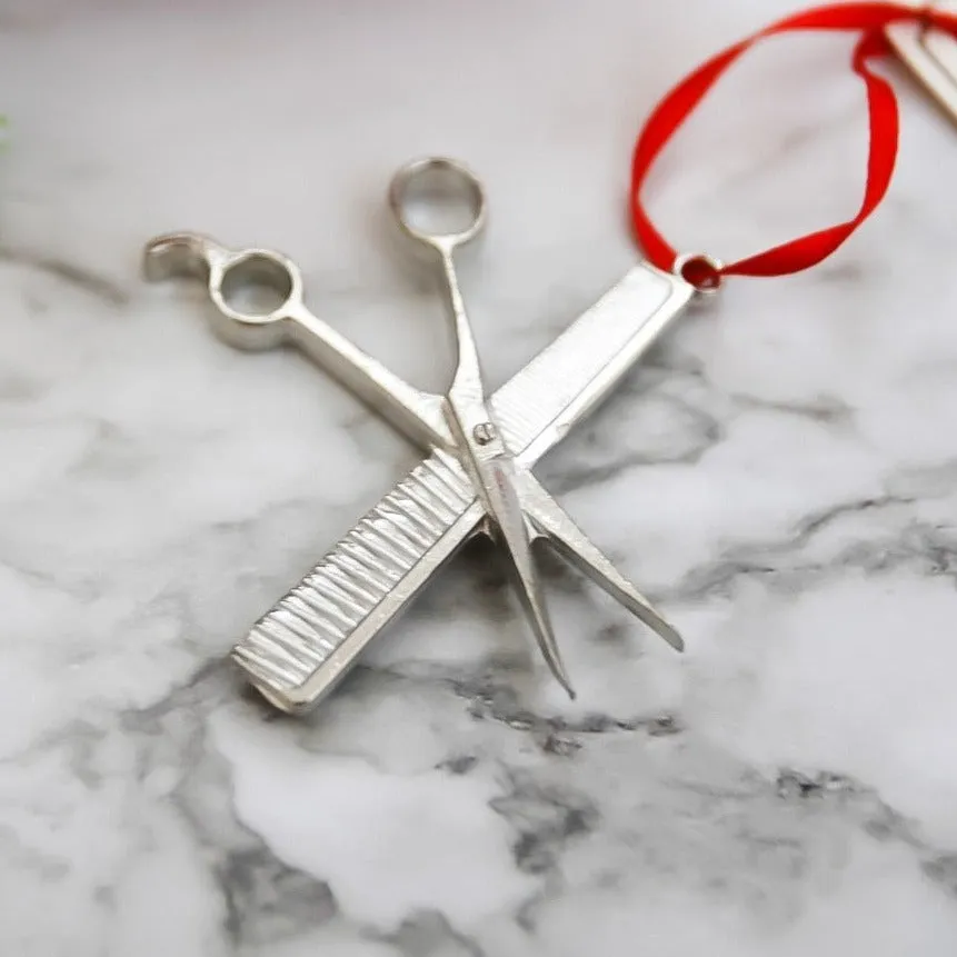 Scissors and Comb Ornament for Tree- Hair Stylist Gift Ideas - Cosmetologist Graduate Keepsake