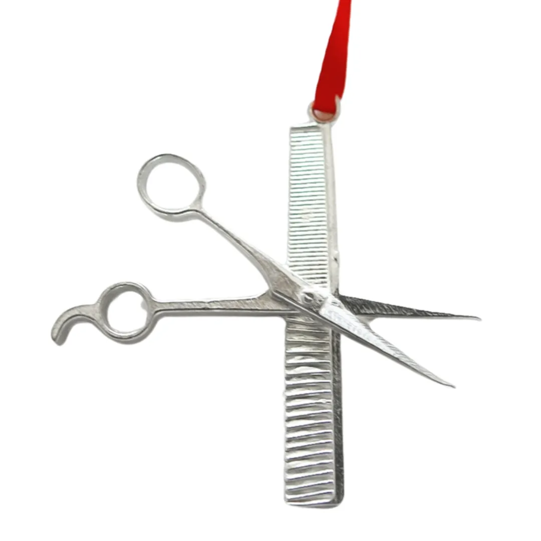 Scissors and Comb Ornament for Tree- Hair Stylist Gift Ideas - Cosmetologist Graduate Keepsake