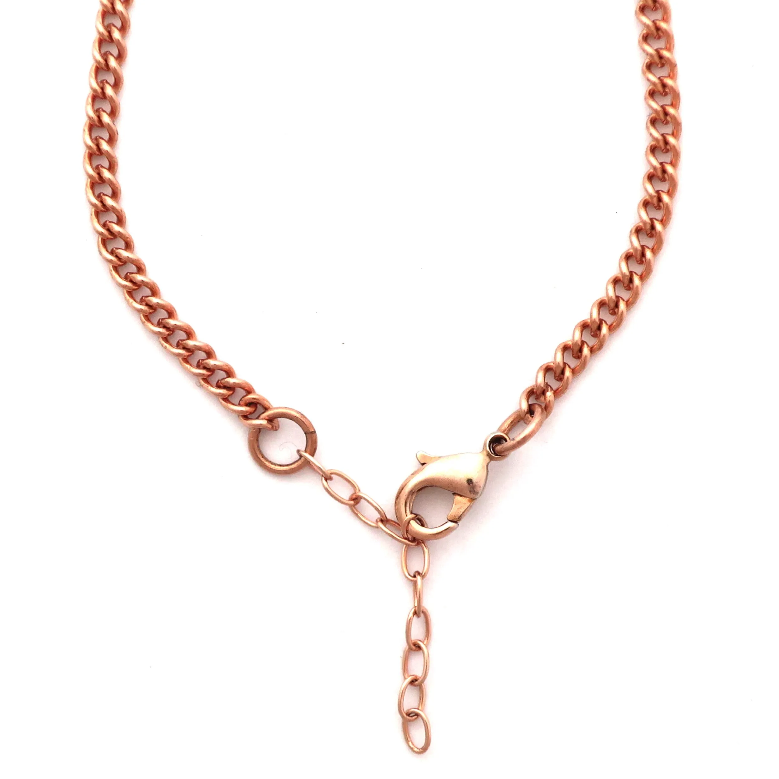 Set of 2 Solid Copper Ankle Chains AC71S Fine 3mm Cuban Curb Chain Adjustable Copper Anklet Chain  Set