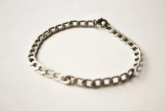 Silver Cuban link bracelet for men