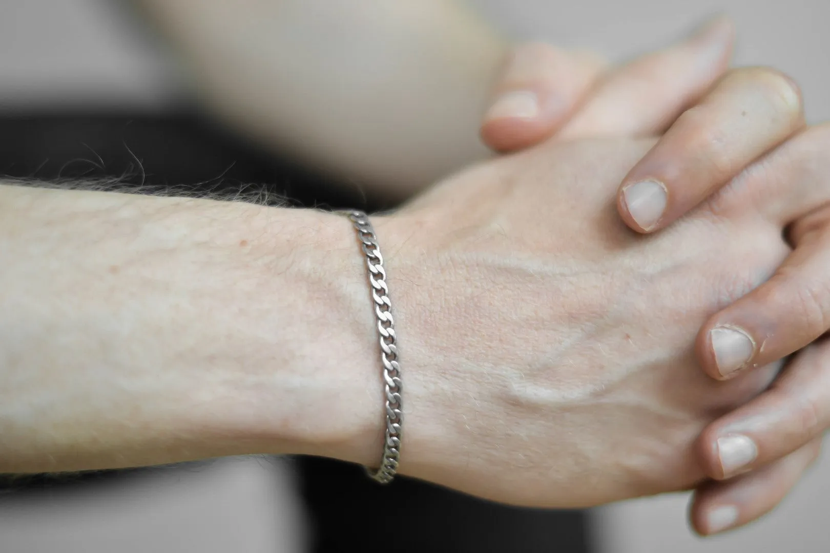 Silver links chain bracelet for men, gift for him, Valentine's day gift