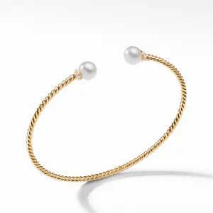 Solari Pearl Bracelet in 18K Yellow Gold with Diamonds