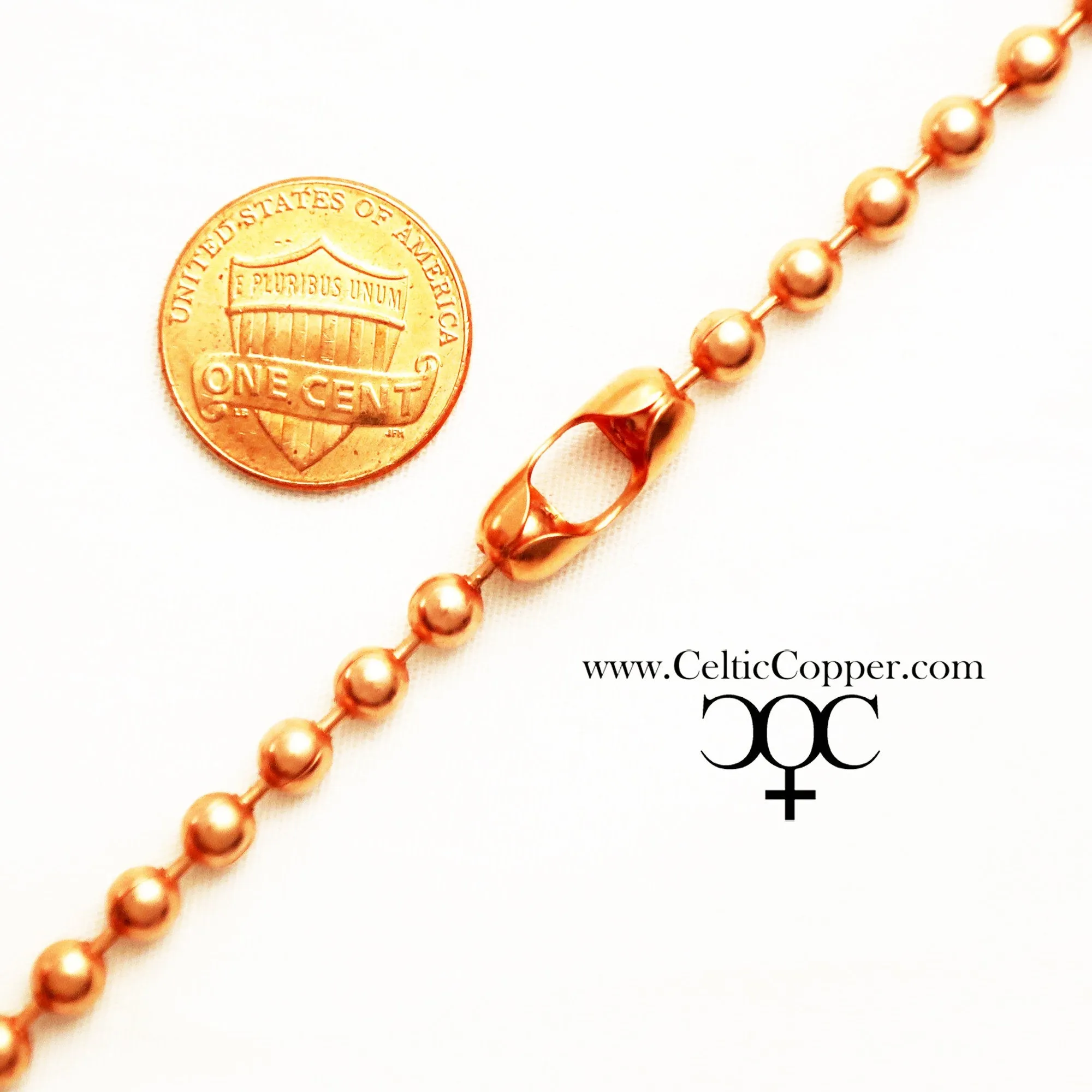 Solid Copper Bracelet Chain BCB48 Medium Pure Copper 4.8mm Bead Chain Bracelet