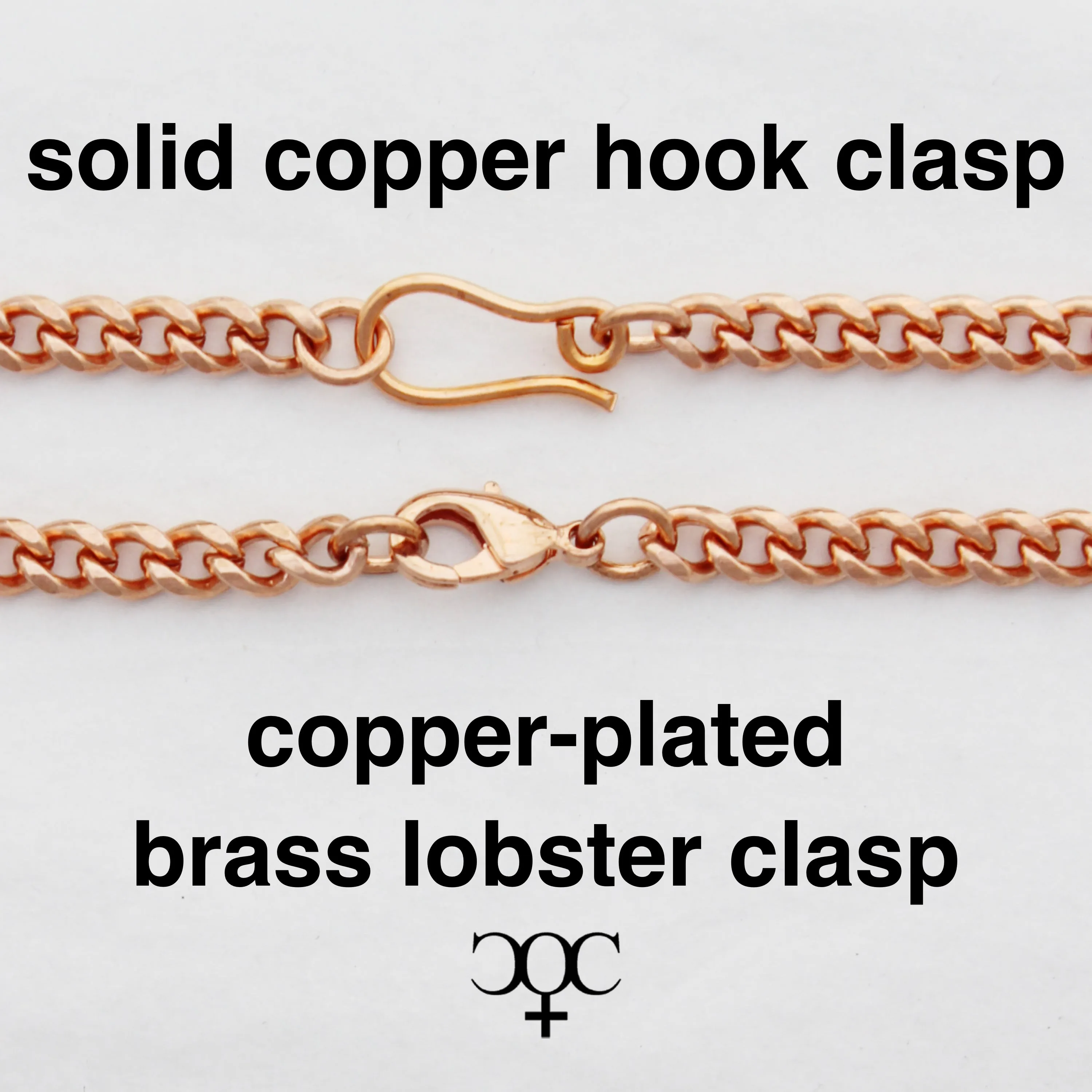 Solid Copper Curb Chain Anklet AC72 Adjustable 5mm Solid Copper Cuban Curb Ankle Chain