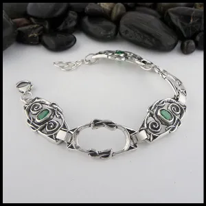 Spiral Gemstone Link Bracelet