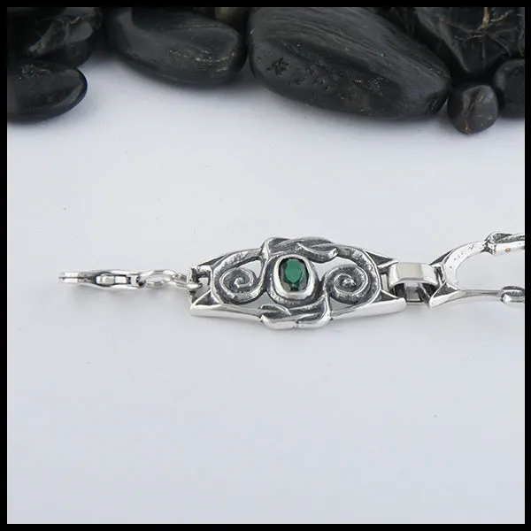 Spiral Gemstone Link Bracelet