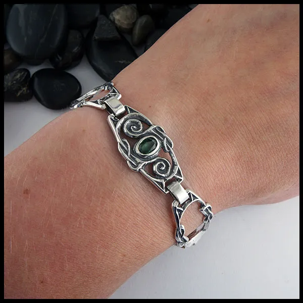 Spiral Gemstone Link Bracelet