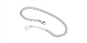 Stainless Steel Curb Chain Bracelet, 17Cm  Ext