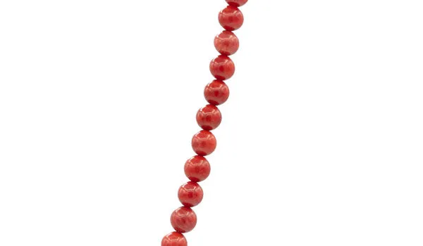 Sterling Silver 90's Style Mini Adjustable Red Coral Necklace