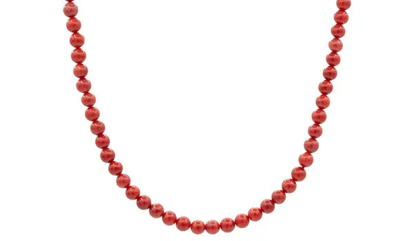 Sterling Silver 90's Style Mini Adjustable Red Coral Necklace