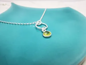 Sterling Silver Peridot Gemstone Pendant Necklace