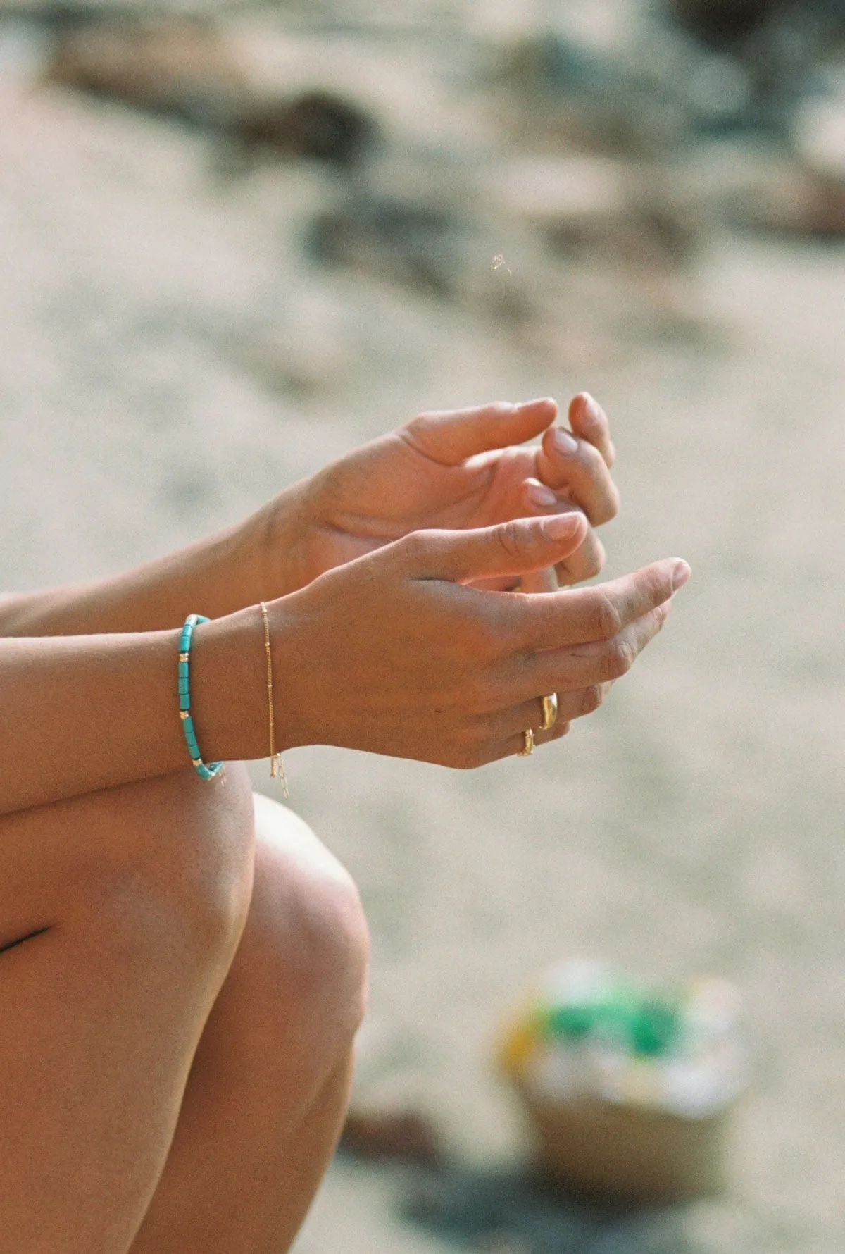 Stud chain bracelet gold plated