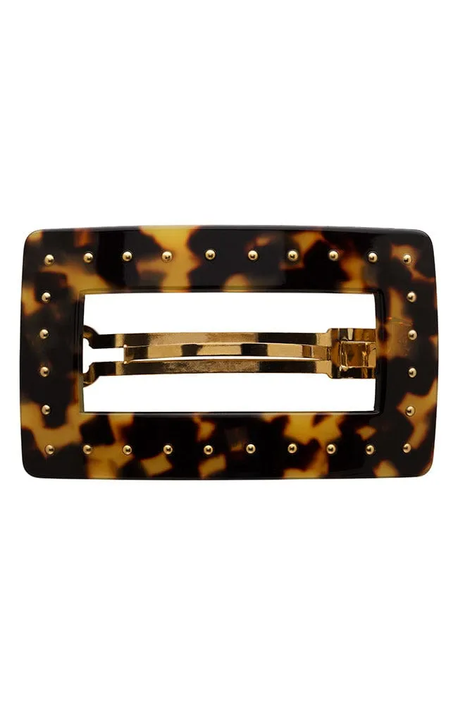 Studded Rectangle Cutout Barrette