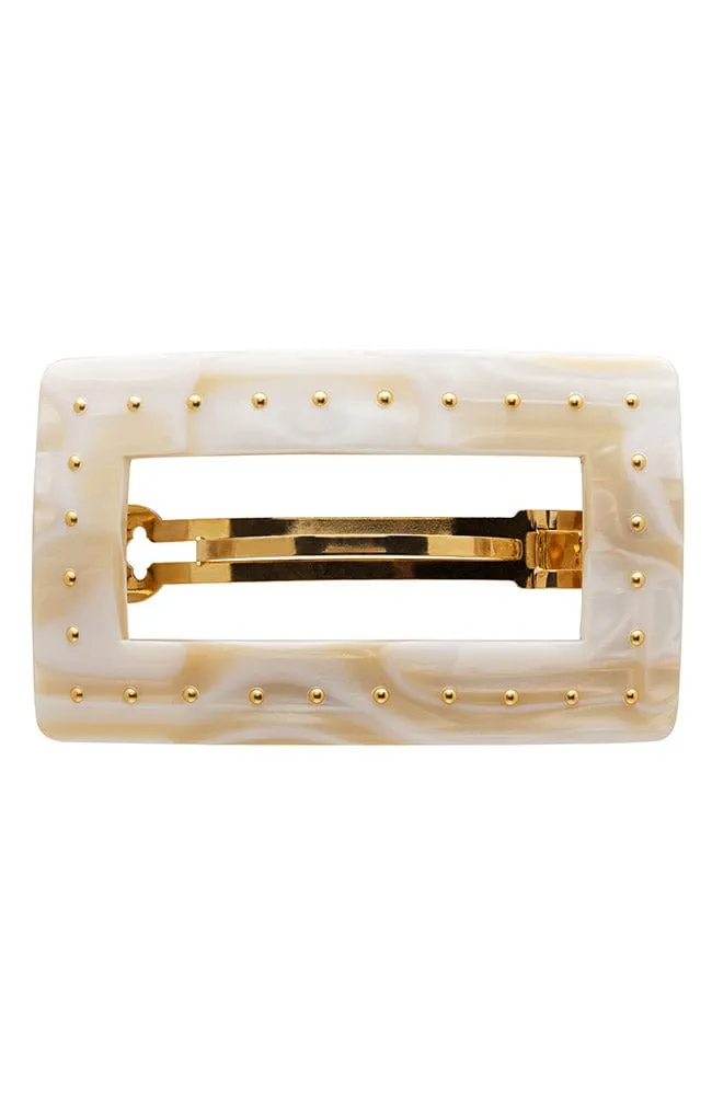 Studded Rectangle Cutout Barrette