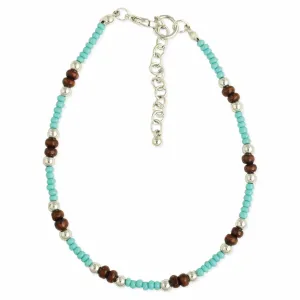 SW Sands Turq Wood Anklet