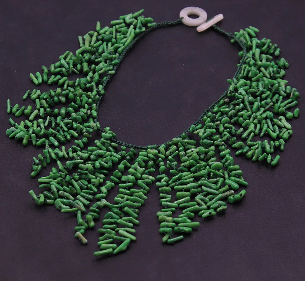 TEEK - Handwork Green Coral Chips Necklace