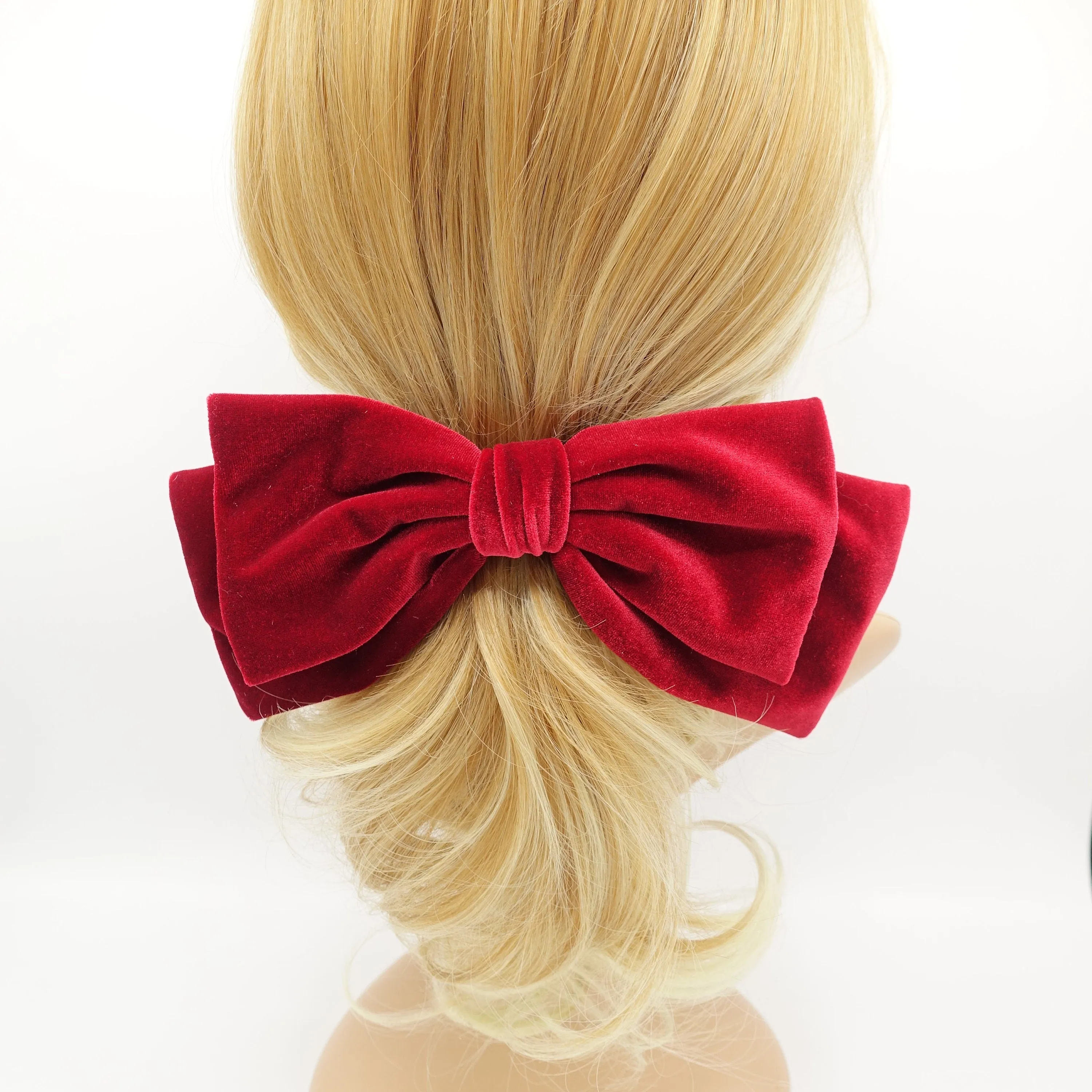 Texas velvet bow french hair barrette big hair bow  accessory for women