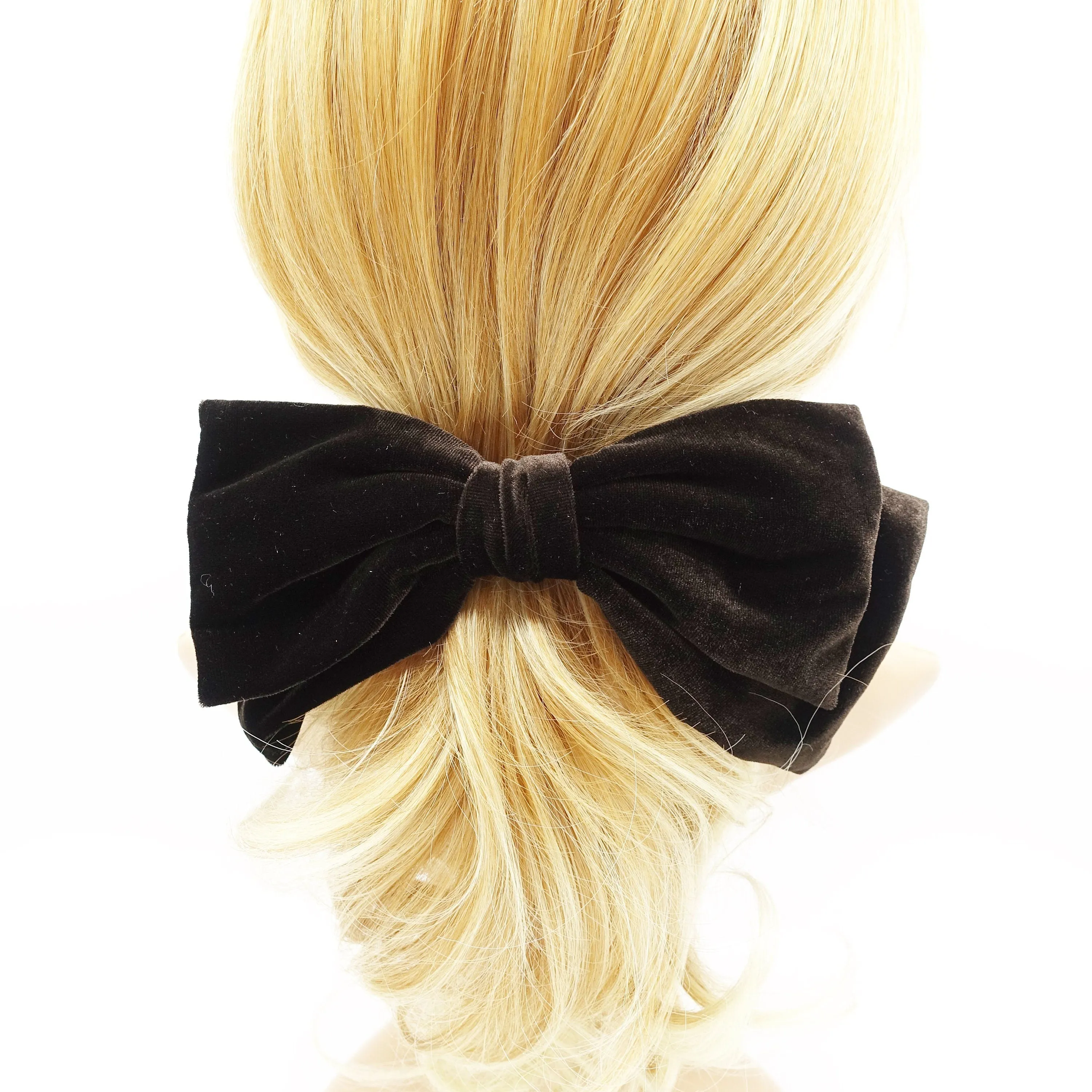 Texas velvet bow french hair barrette big hair bow  accessory for women