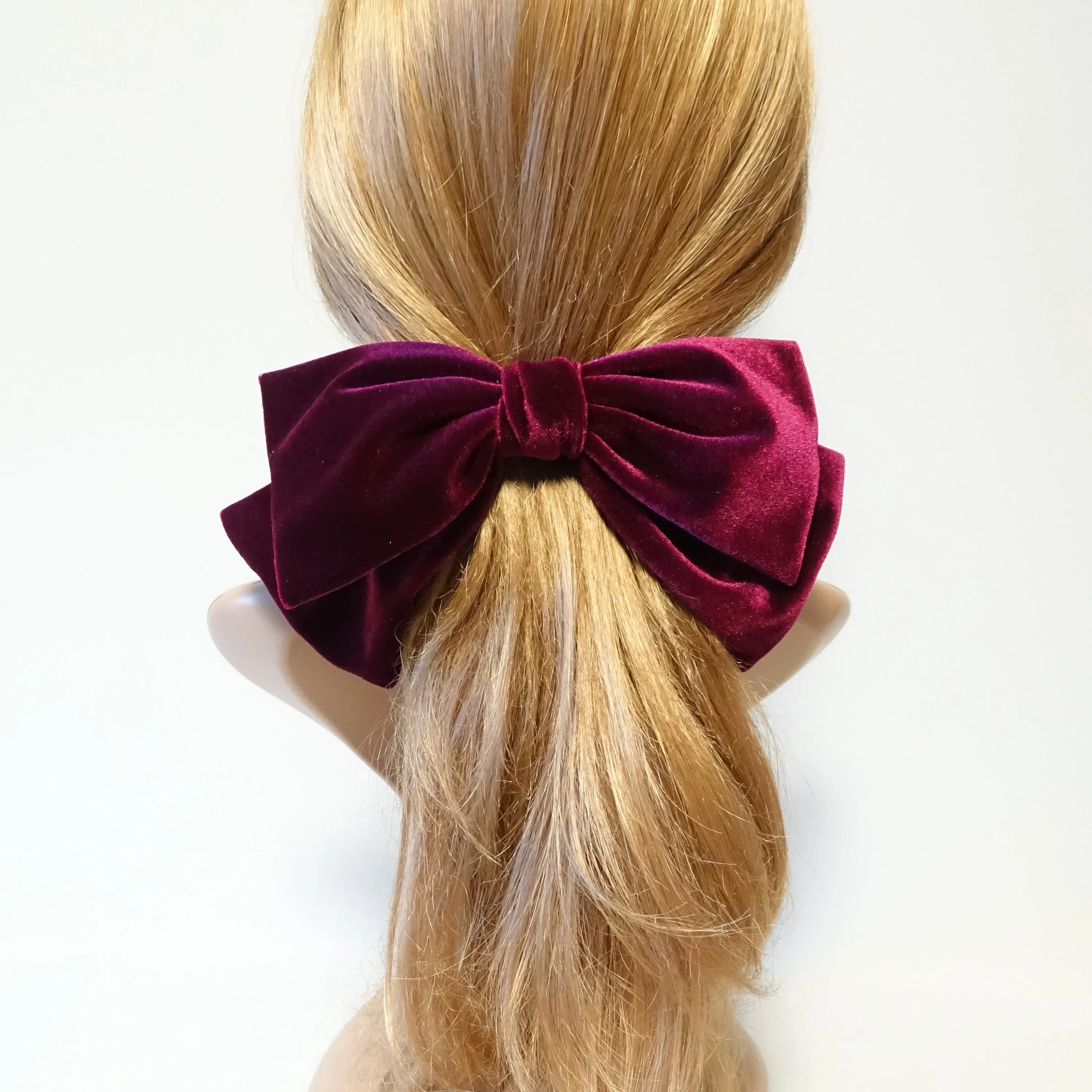 Texas velvet bow french hair barrette big hair bow  accessory for women