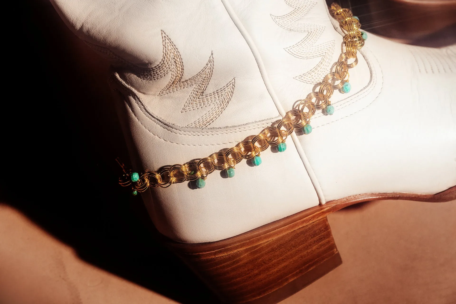 The Eboné Anklet in Turquoise