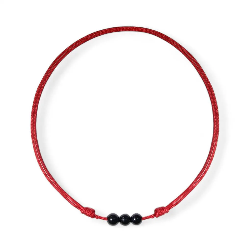 Tourmaline Red String Anklet - Adjustable & Protective