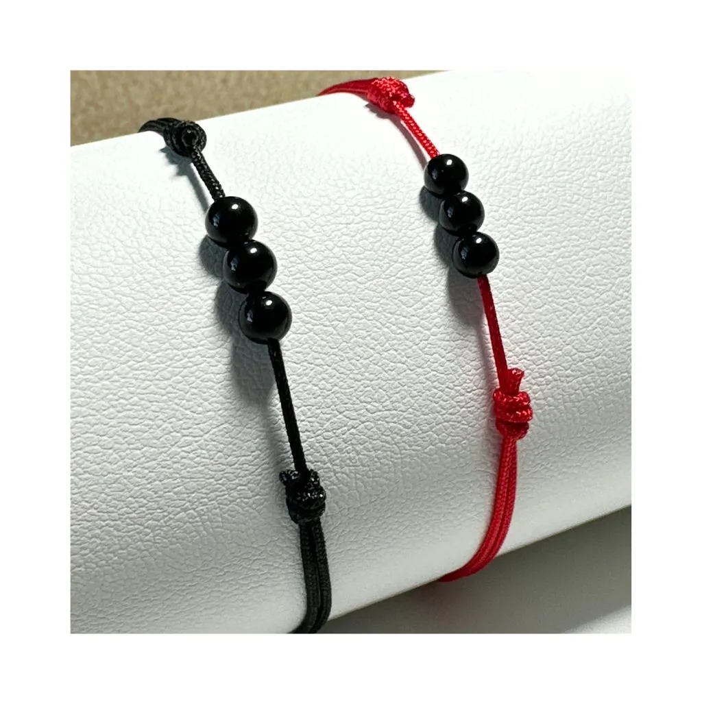 Tourmaline Red String Anklet - Adjustable & Protective