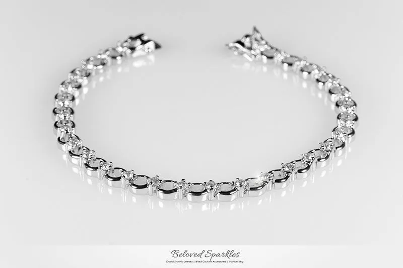 Trixie Alternating CZ Circles Fashion Bracelet - 7.25in