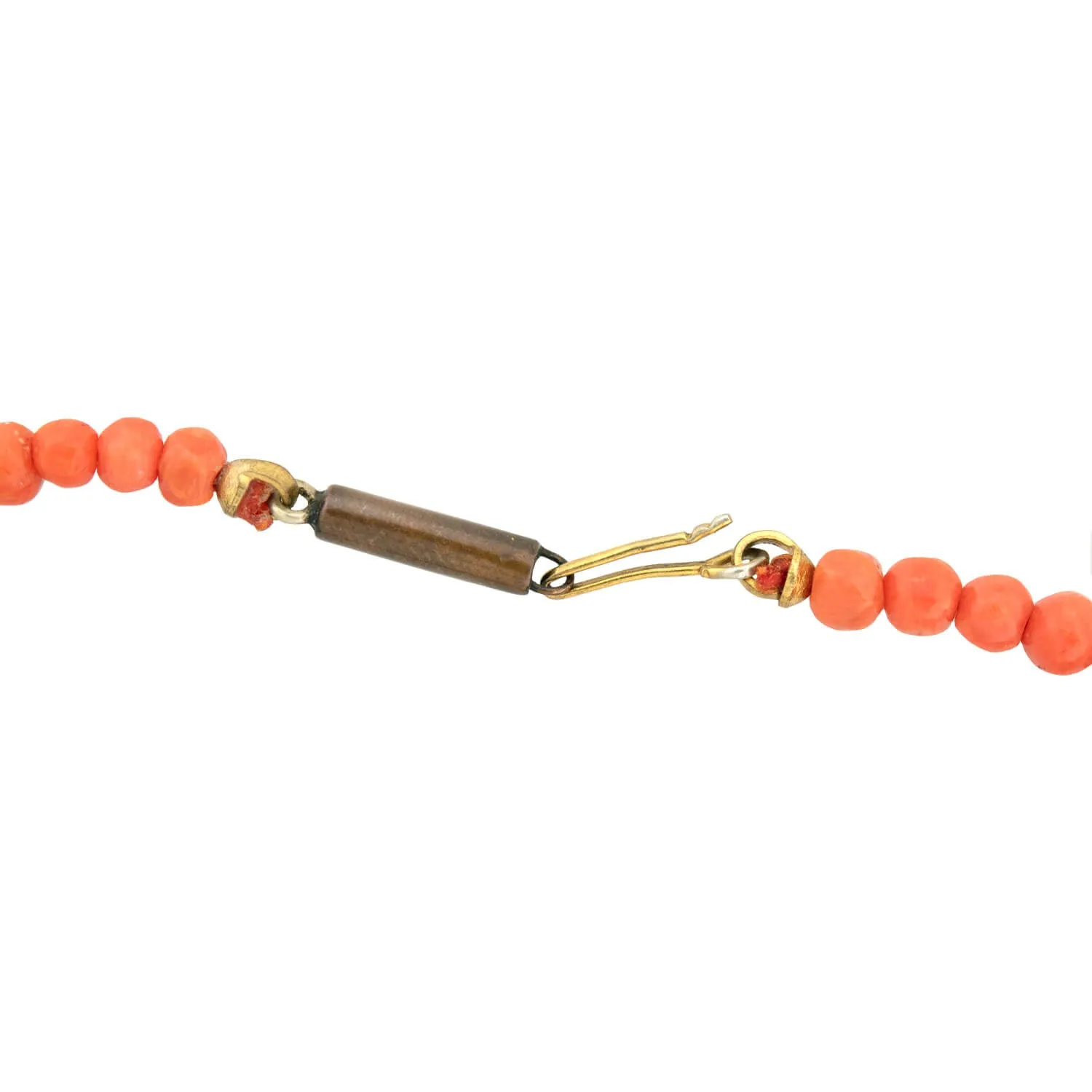 Victorian 9k Graduated Coral Bead Necklace