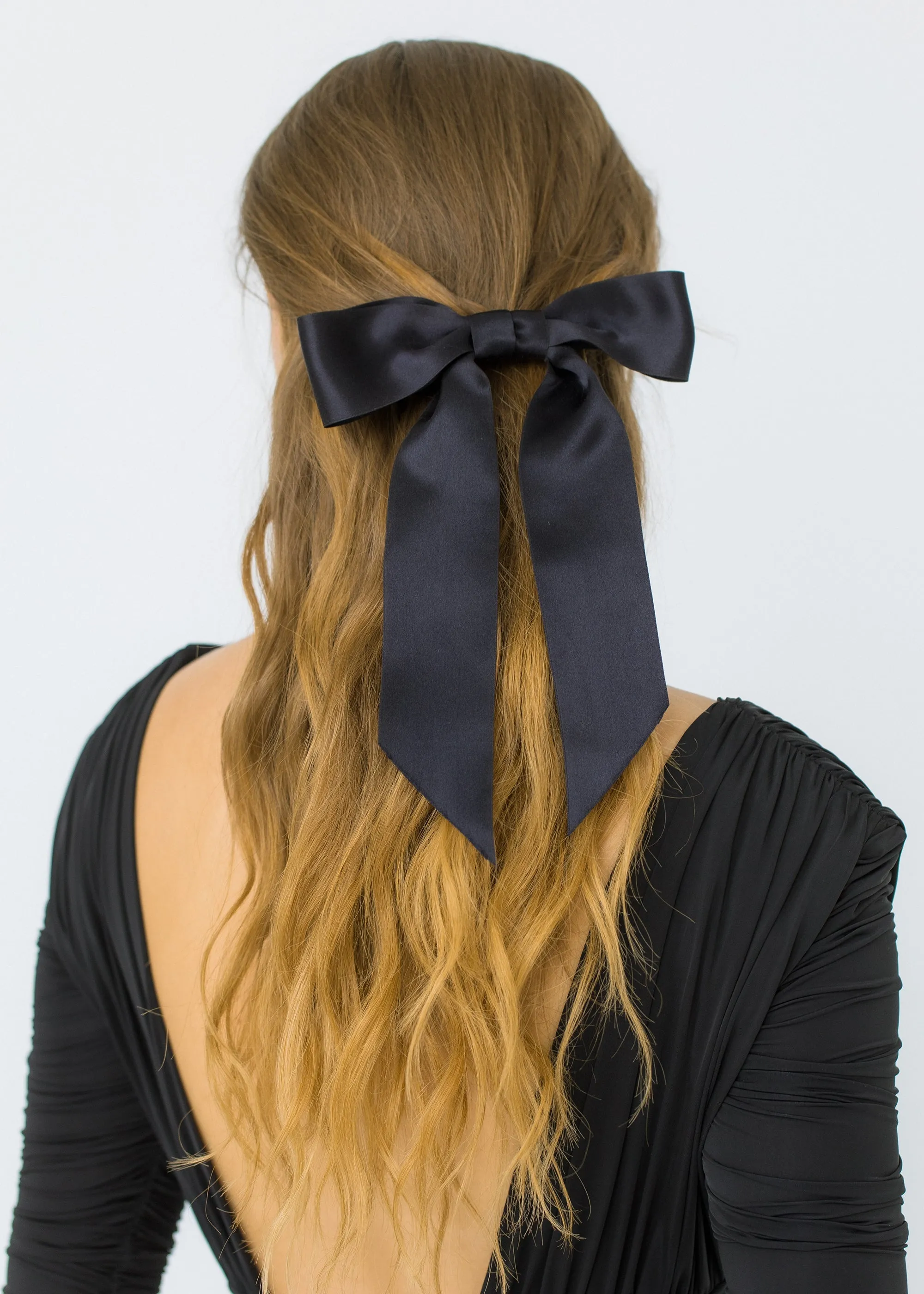 Virginia Bow Barrette -- Black