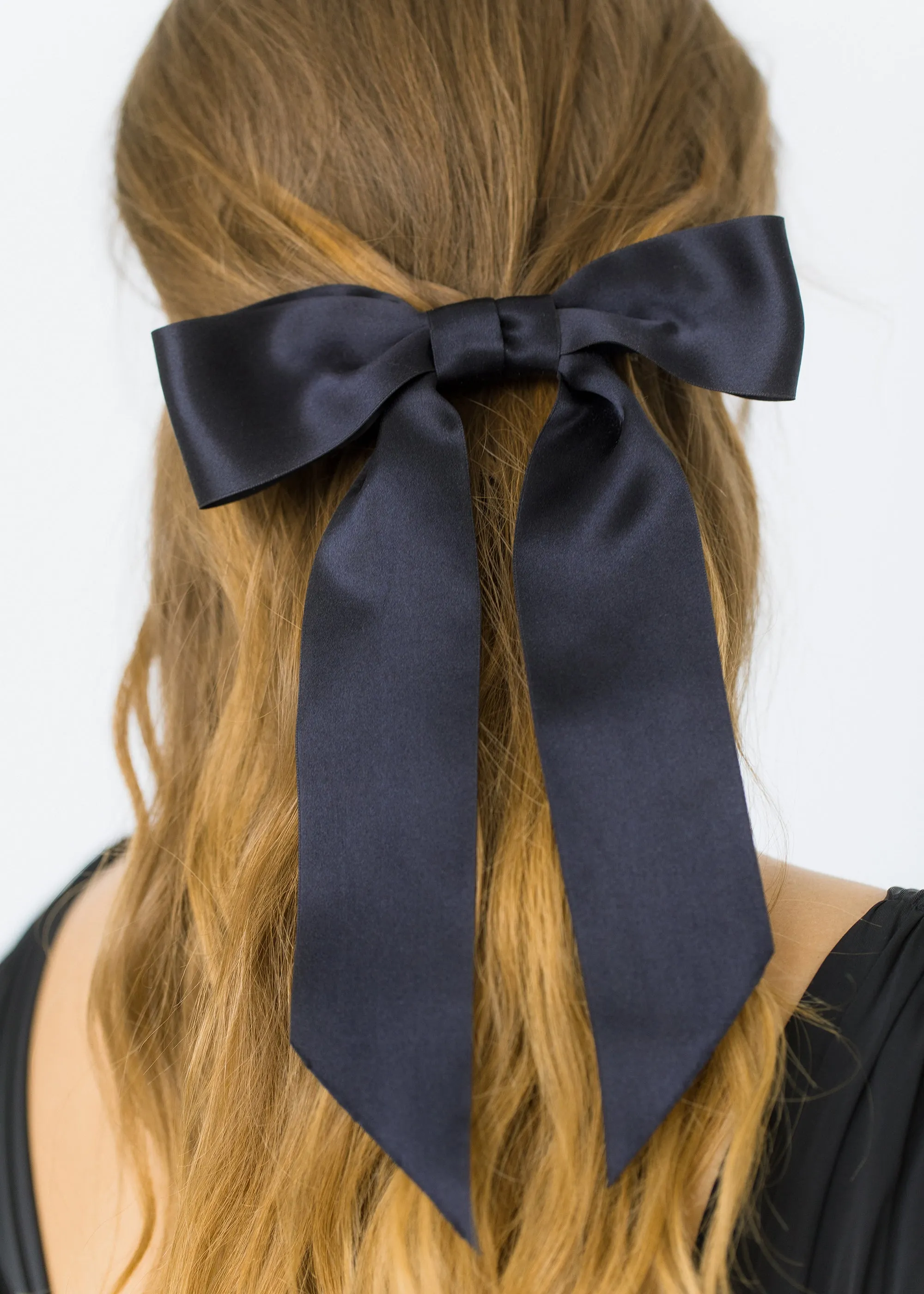 Virginia Bow Barrette -- Black