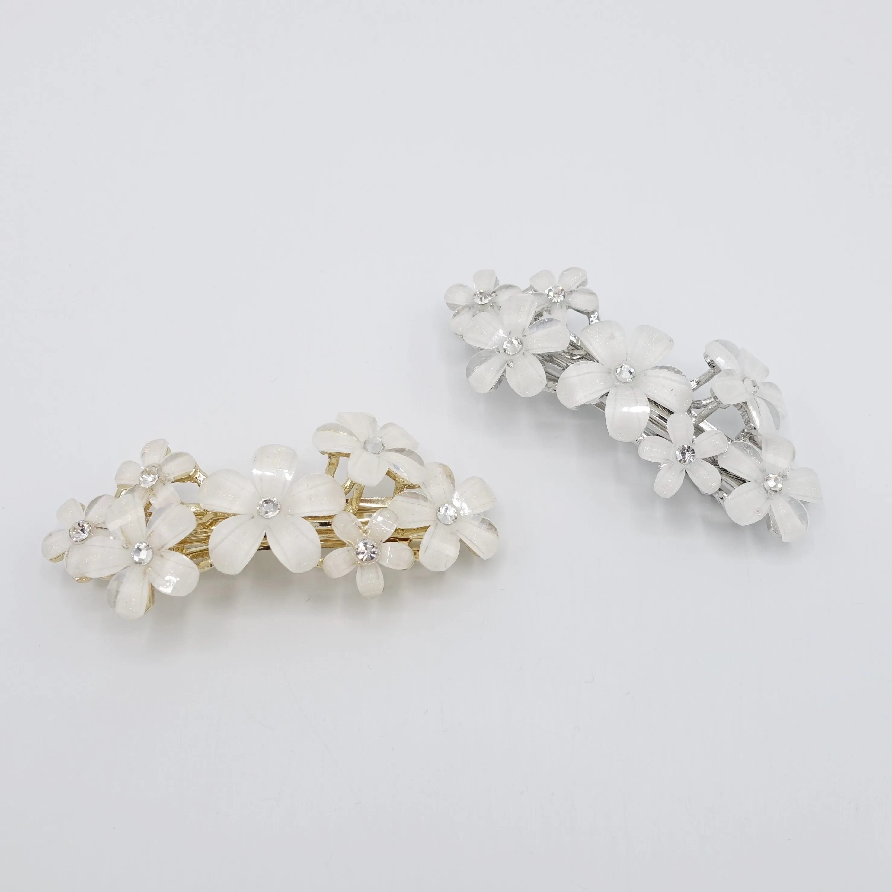 white flower hair barrette