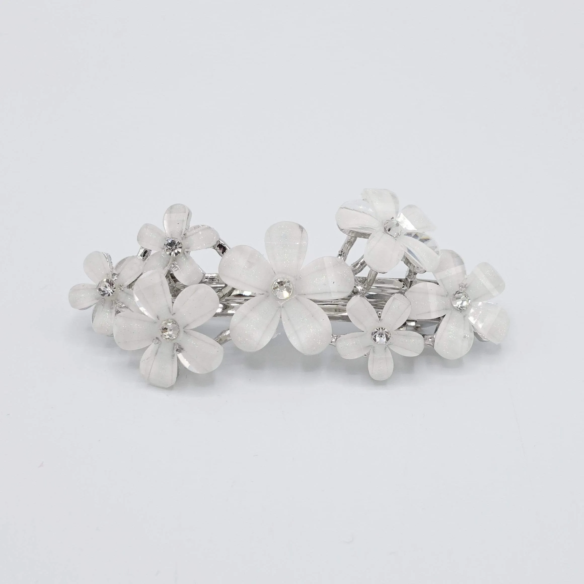 white flower hair barrette