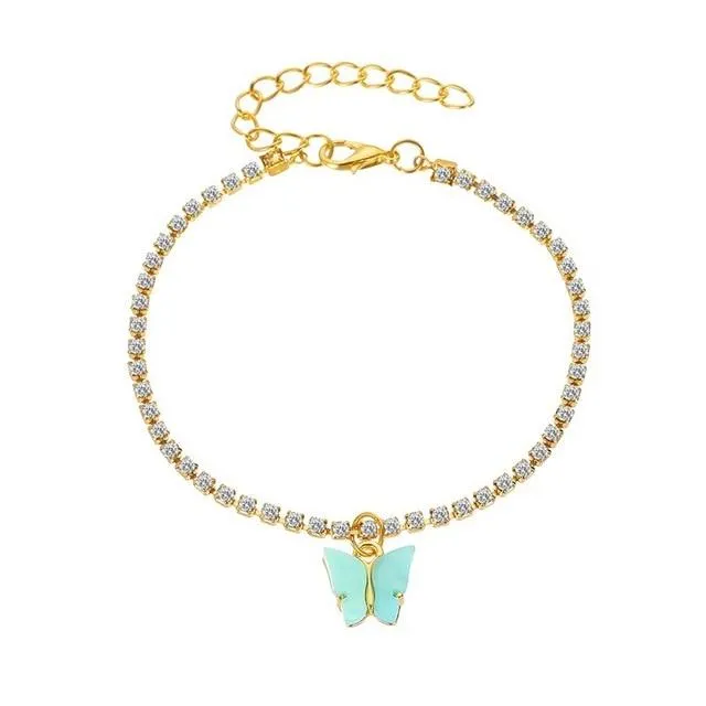 Women Anklet Fashion Butterfly Decor Ankle Charm Bracelet Beach Anklet Ankle Chain Jewelry