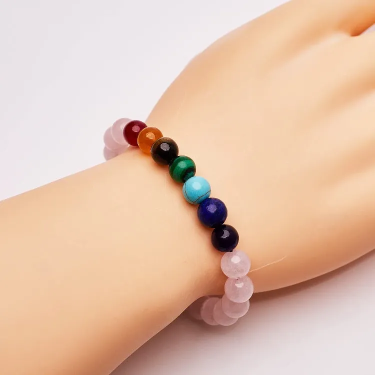 Women Handmade 8mm Power Healing Friendship Natural Gemstone Bracelet