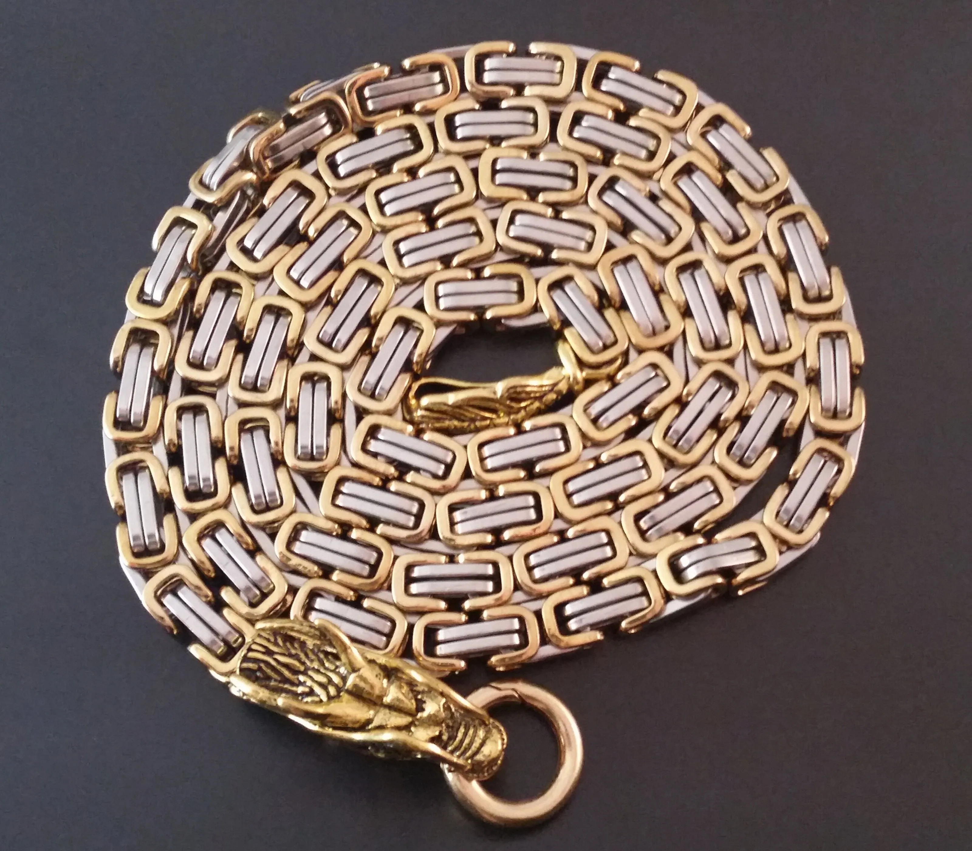 Wrap Chain Bracelet Wallet Chain Dragon Byzantine Gold & Silver