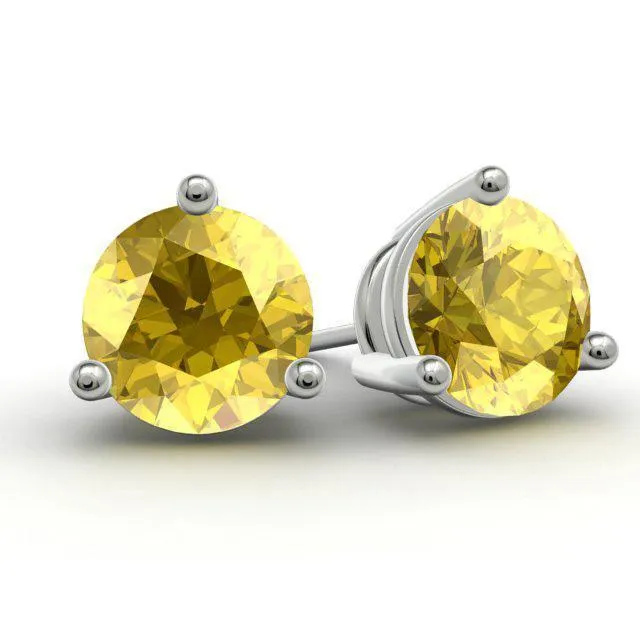 Yellow Sapphire Studs