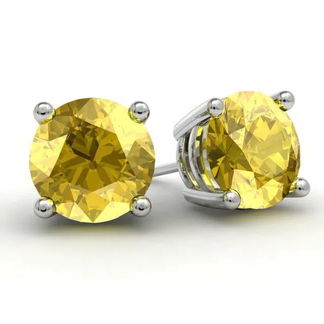 Yellow Sapphire Studs