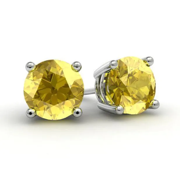 Yellow Sapphire Studs