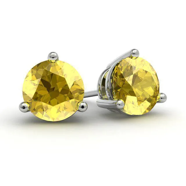 Yellow Sapphire Studs