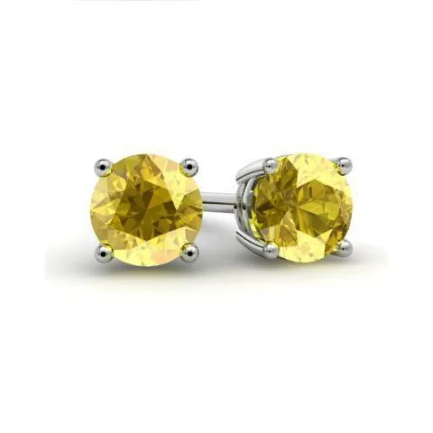 Yellow Sapphire Studs