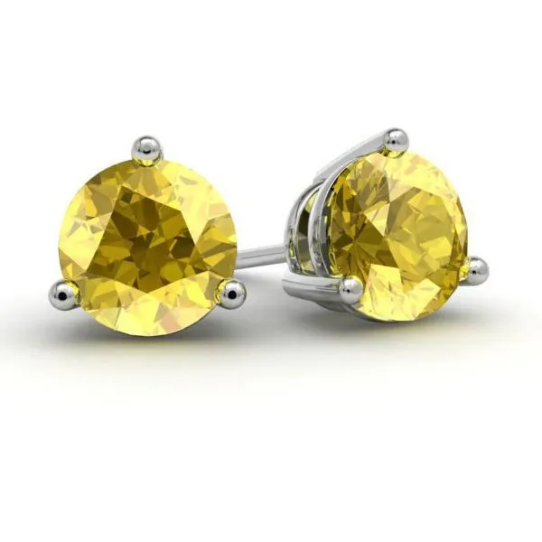 Yellow Sapphire Studs