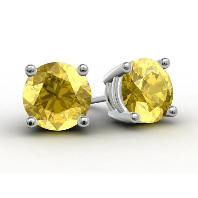 Yellow Sapphire Studs