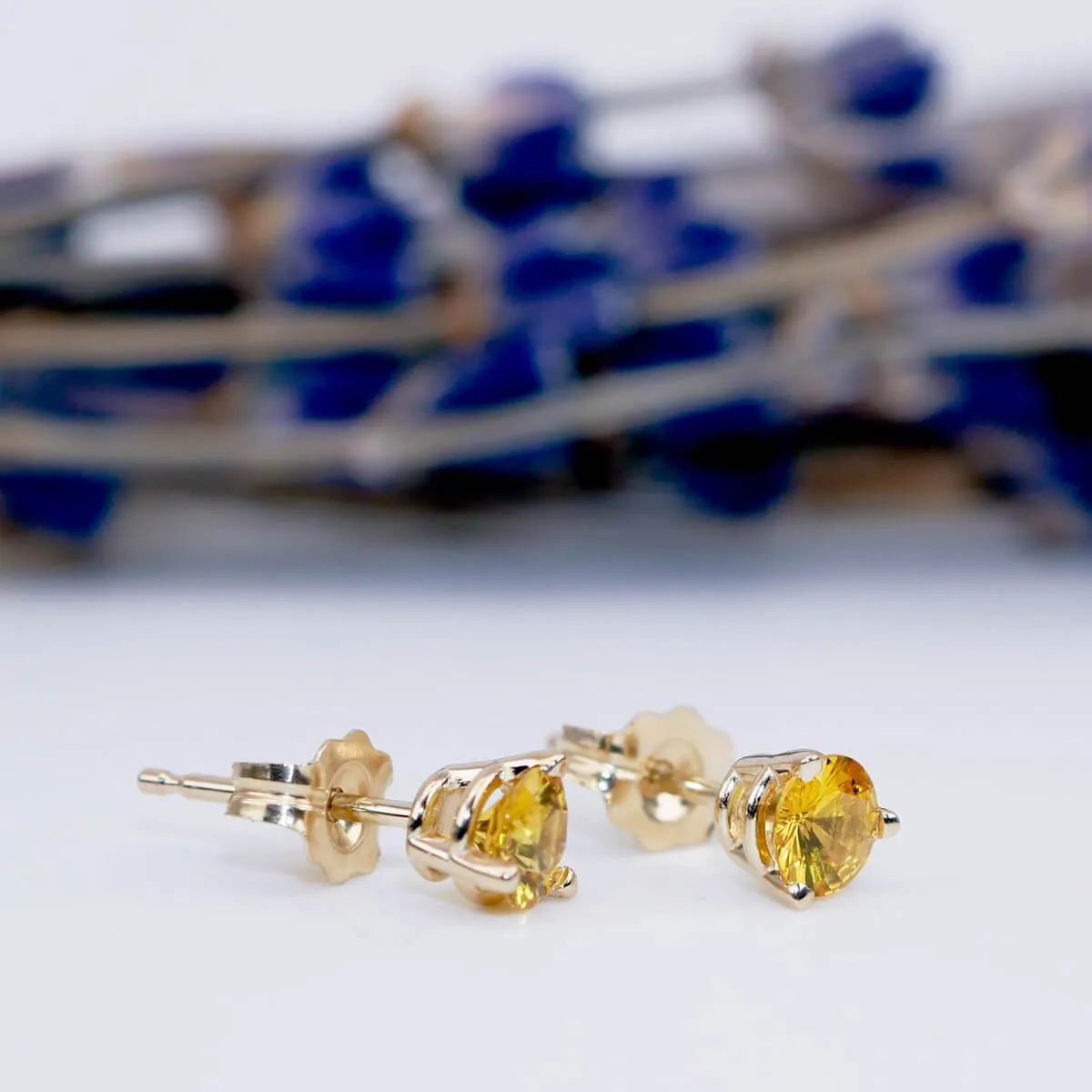 Yellow Sapphire Studs